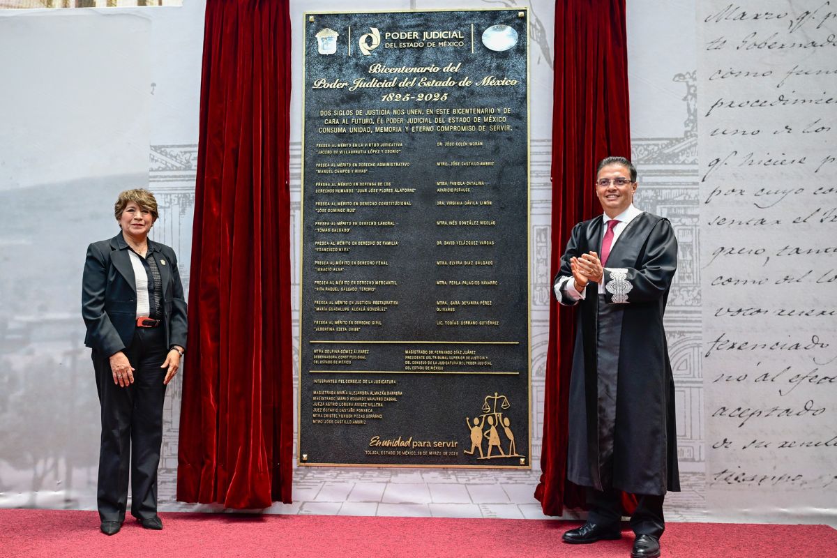 Delfina Gómez celebra 200 años del Poder Judicial del Edomex