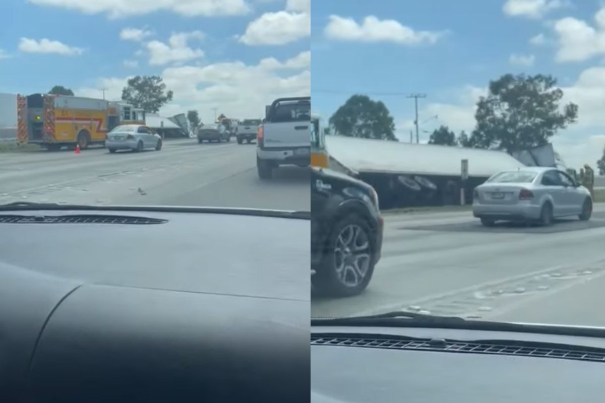 ¡Precaución! Accidente de tráiler provoca tráfico en la México-Querétaro