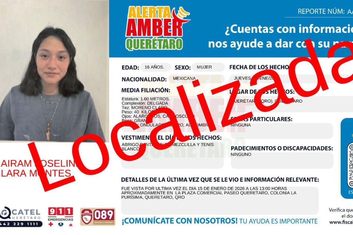 Localizan a una adolescente en Querétaro; continúan búsqueda de otras tres  menores