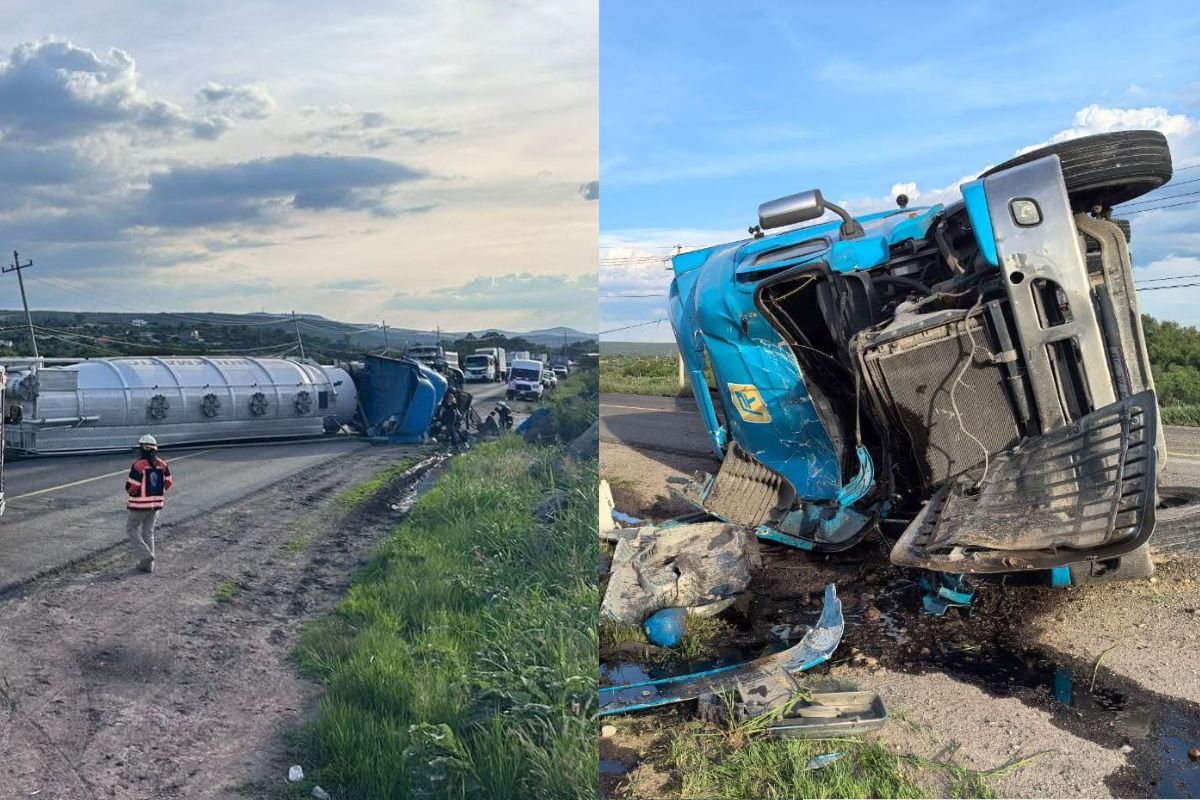 Volcadura de tractocamión provoca cierre total en la carretera estatal ...